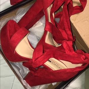 Fashion Nova strappy block heels never worn.